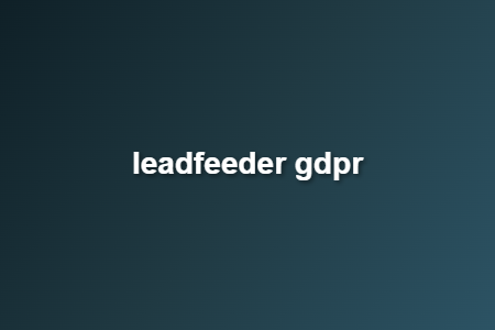 leadfeeder gdpr