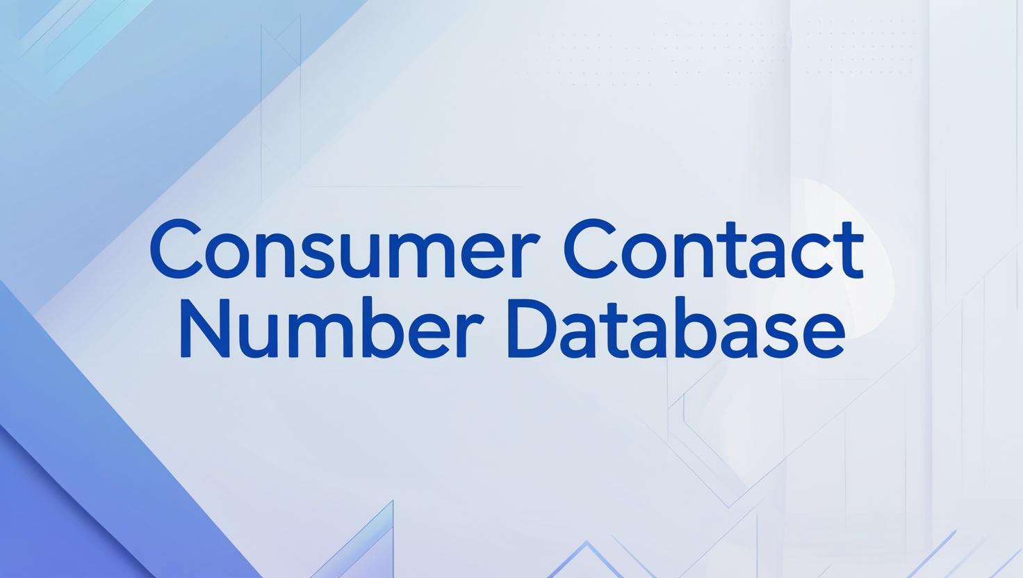 Consumer contact number database